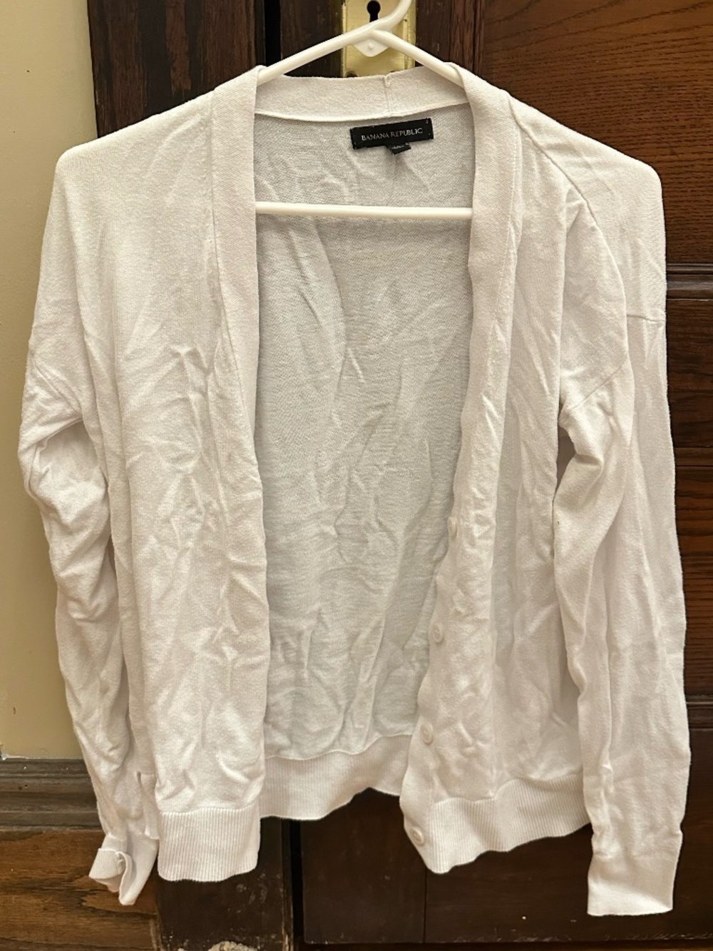 Banana Republic Light Cream Open-Front Cardigan